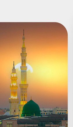 The Prophet’s Mosque in Madinah at sunset